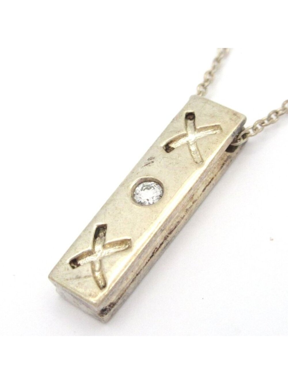 Tiffany & Co Necklace Kiss Bar Diamond 0.05 Carat